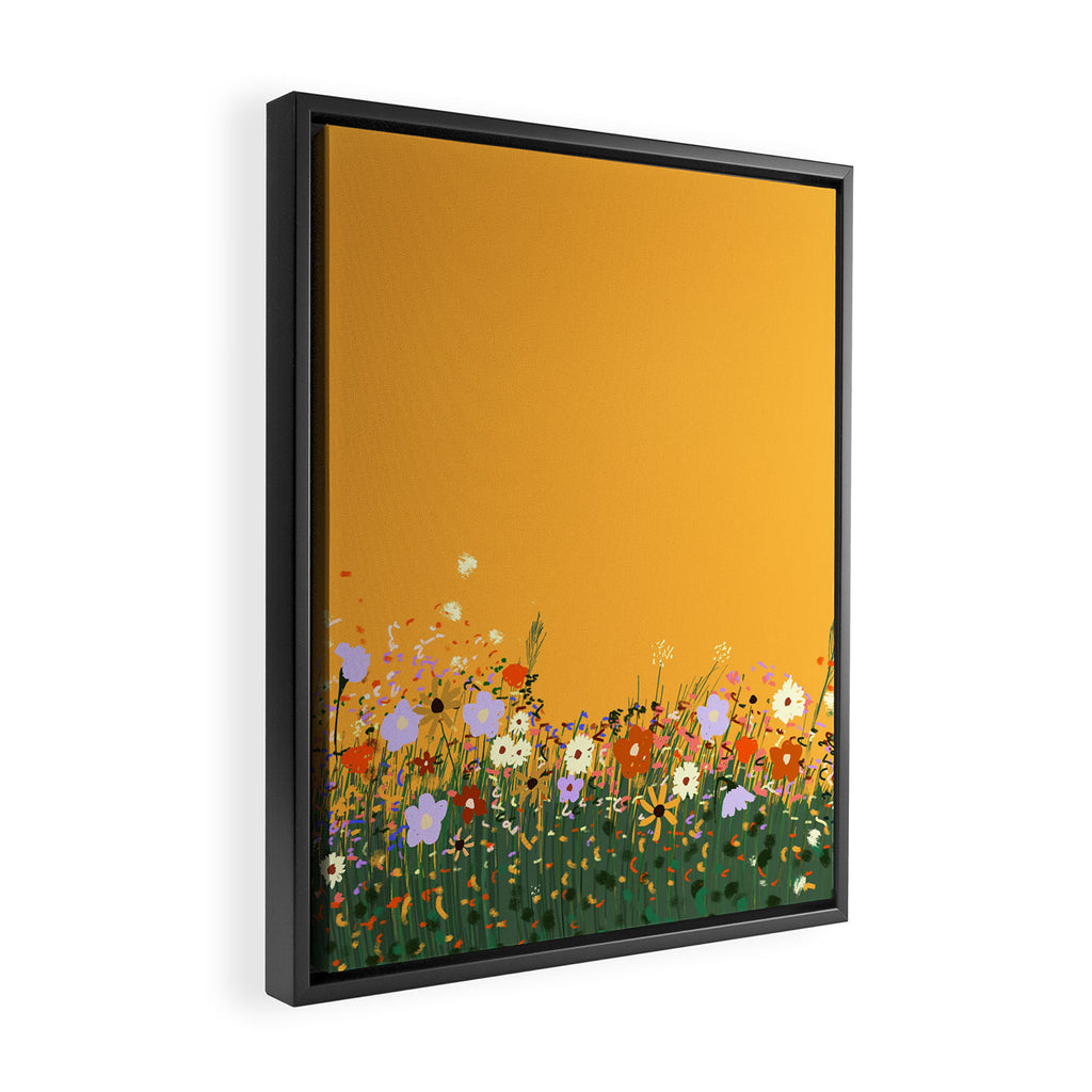 Meadow in summer yellow  Framed Canvas Print Gallery Image 2