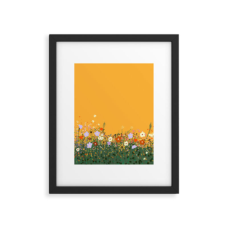 Meadow in summer yellow  Framed Art Print Gallery Image 6