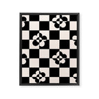Mid century modern geometric black and white pattern Framed Canvas Print Gallery Image 8