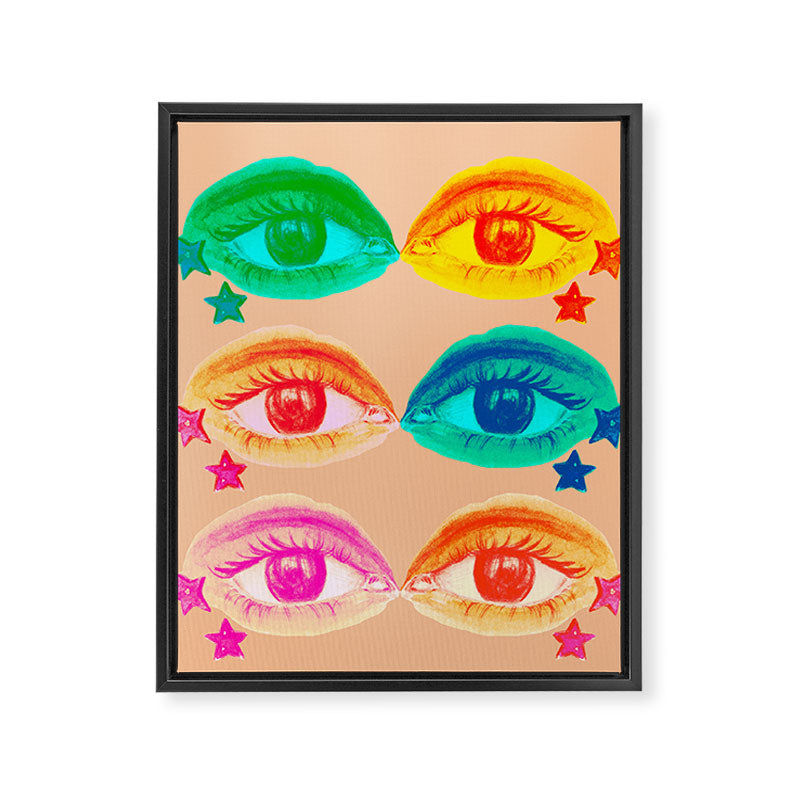 Mystic Colored Eye Pattern  Framed Canvas Print Gallery Image 8