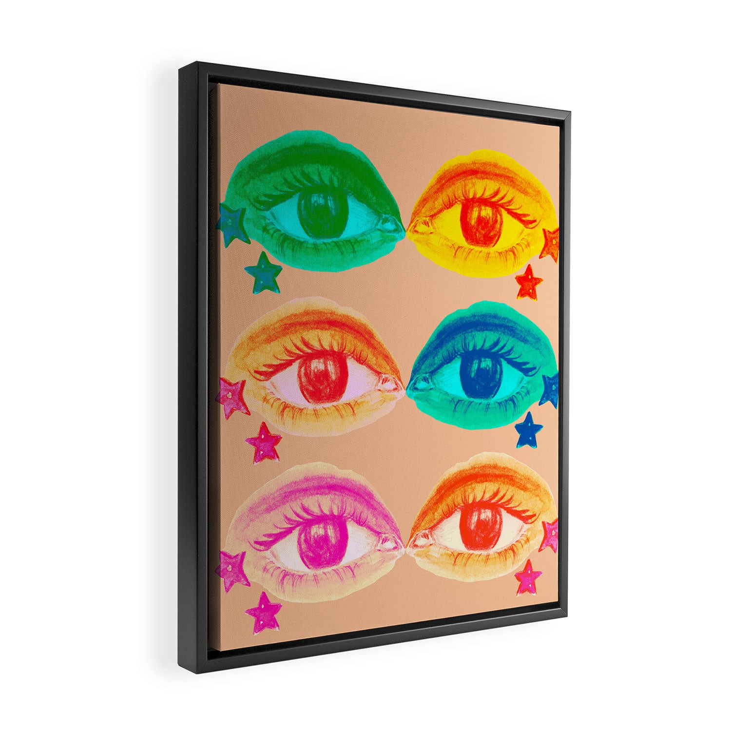 Mystic Colored Eye Pattern  Framed Canvas Print Gallery Image 2