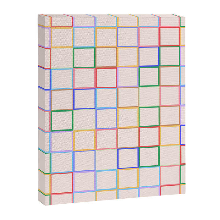 Pastel Color Square Pattern Checkered Canvas Print Gallery Image 1