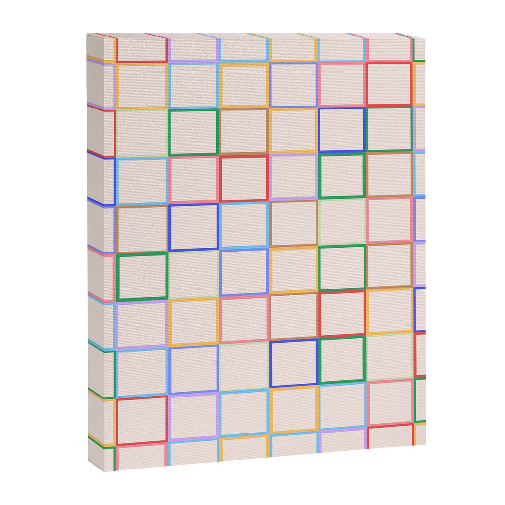 Pastel Color Square Pattern Checkered Canvas Print Gallery Image 8