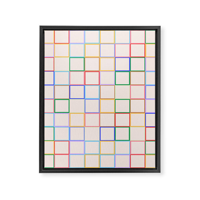 Pastel Color Square Pattern Checkered Framed Canvas Print Gallery Image 8