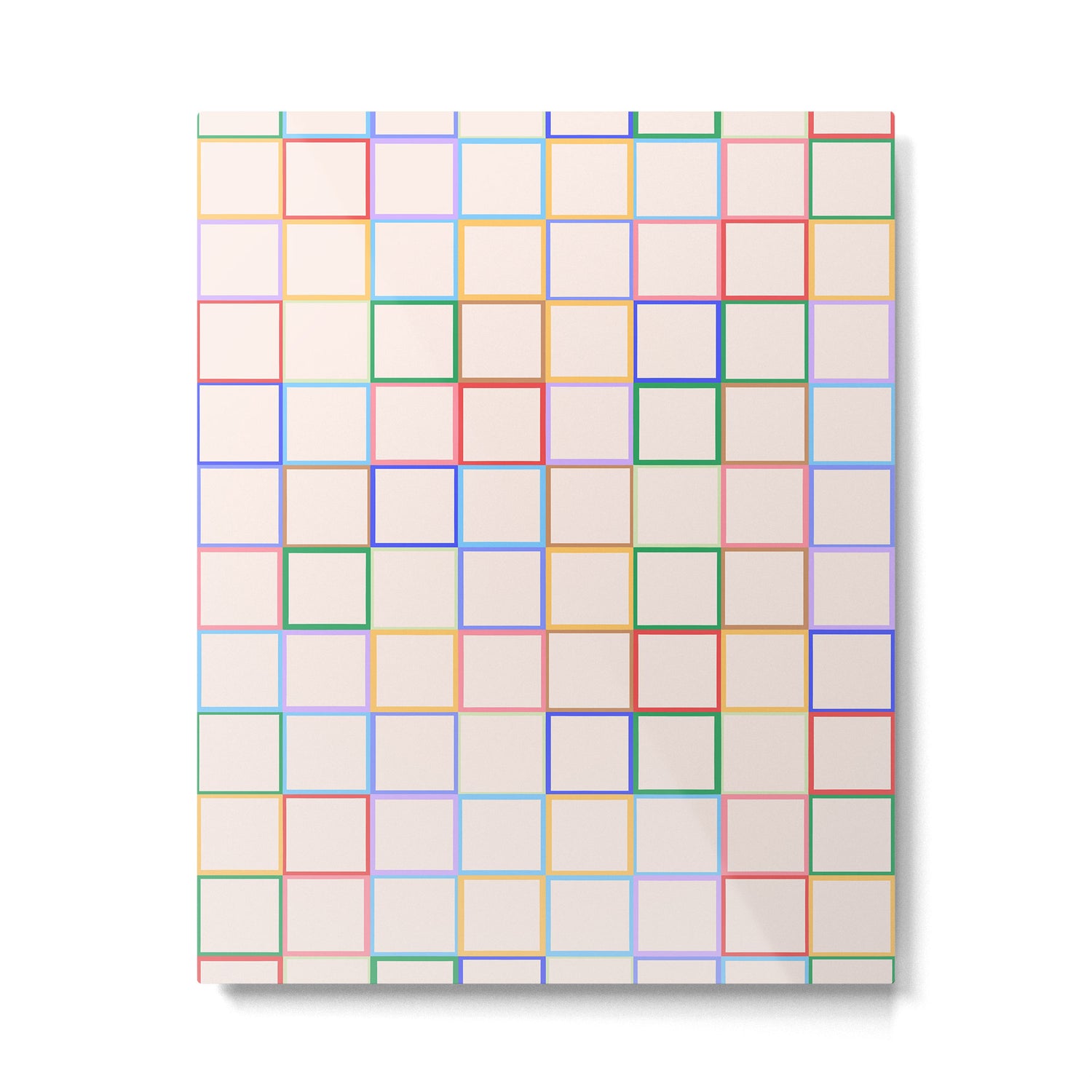 Pastel Color Square Pattern Checkered Metal Print Gallery Image 6