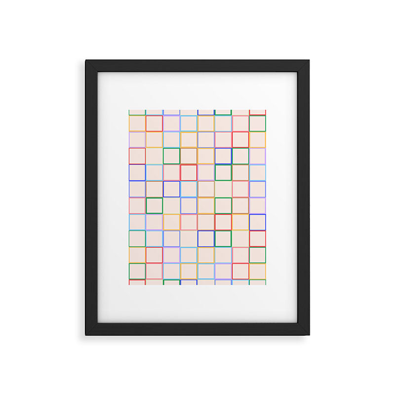 Pastel Color Square Pattern Checkered Framed Art Print Gallery Image 6