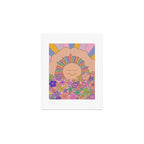 Pastel Retro Hippie Boho Rainbows and Sunshine Poster Art Print Gallery Image 1