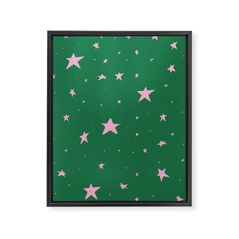 Pink nighttime stars  Framed Canvas Print Gallery Image 6