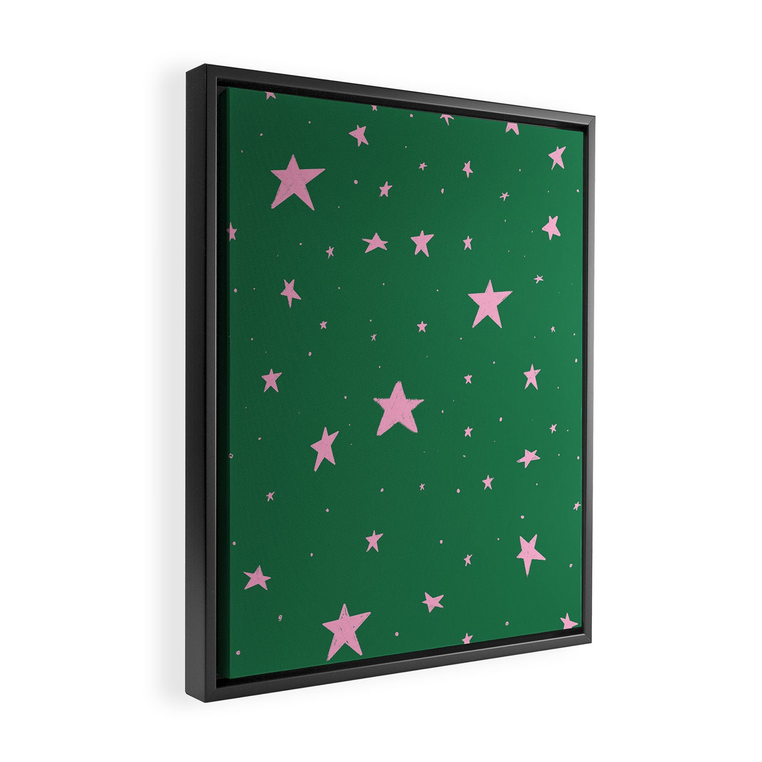 Pink nighttime stars  Framed Canvas Print Gallery Image 2
