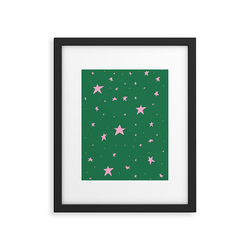 Pink nighttime stars  Framed Art Print Gallery Image 5