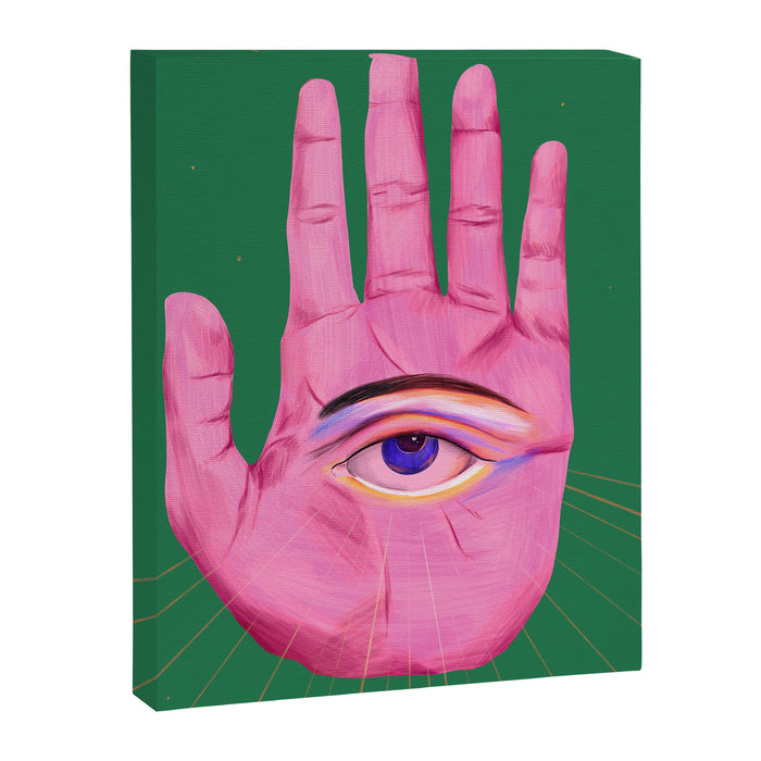 Pink Psychedelic Evil Eye Canvas Print Gallery Image 1