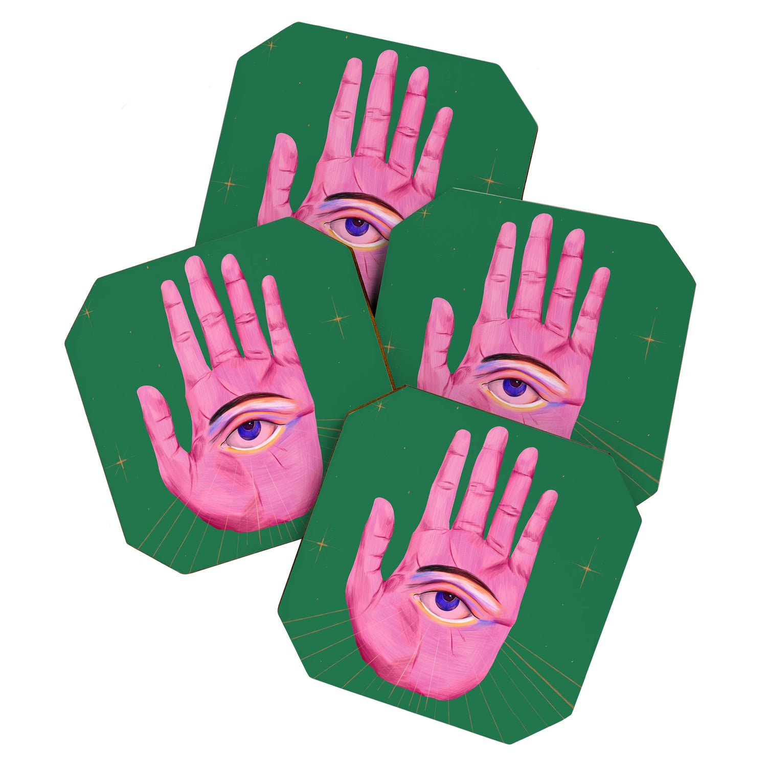 Pink Psychedelic Evil Eye Coaster Gallery Image 1