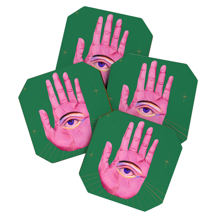 Pink Psychedelic Evil Eye Coaster Gallery Image 1