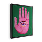Pink Psychedelic Evil Eye Framed Canvas Print Gallery Image 2