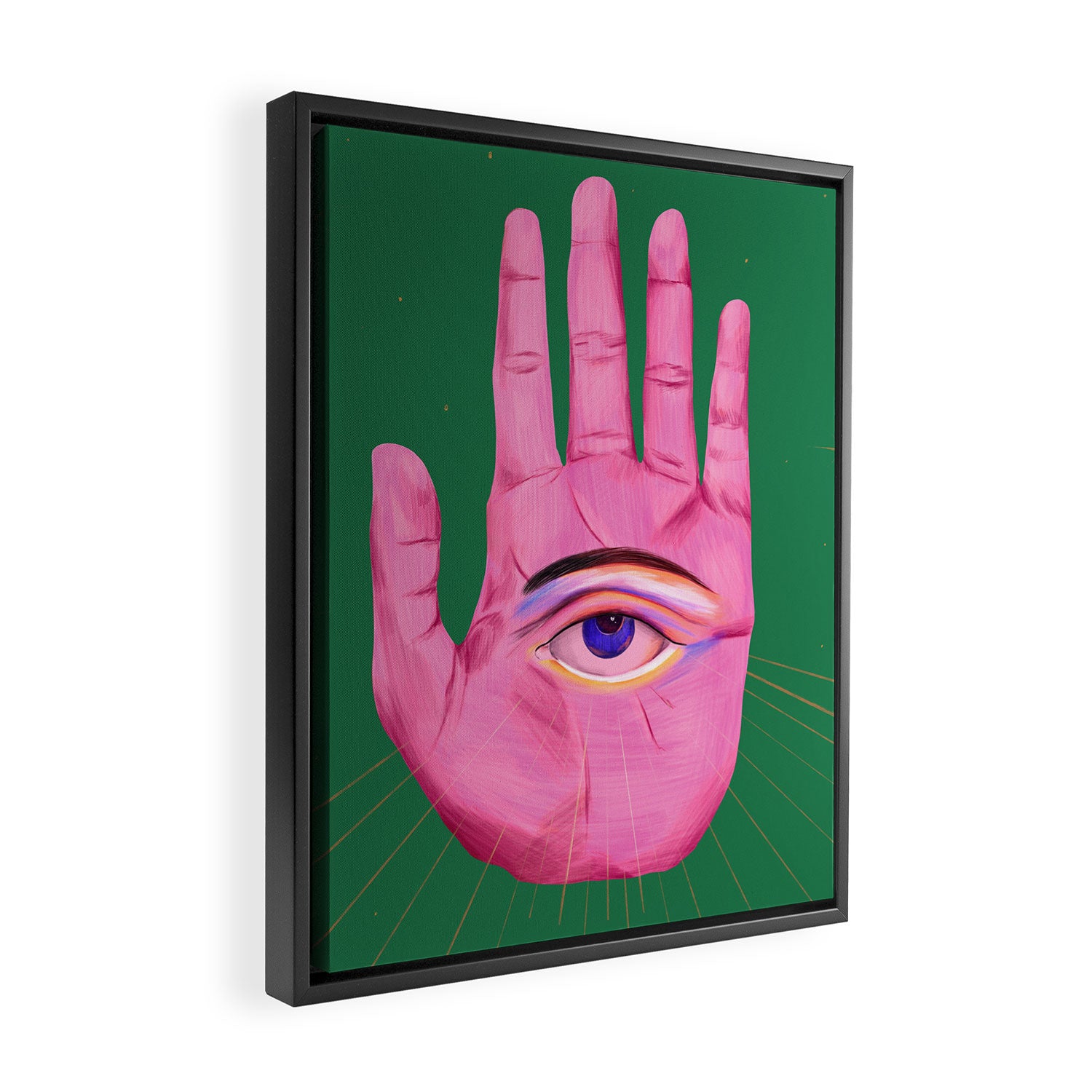 Pink Psychedelic Evil Eye Framed Canvas Print Gallery Image 2
