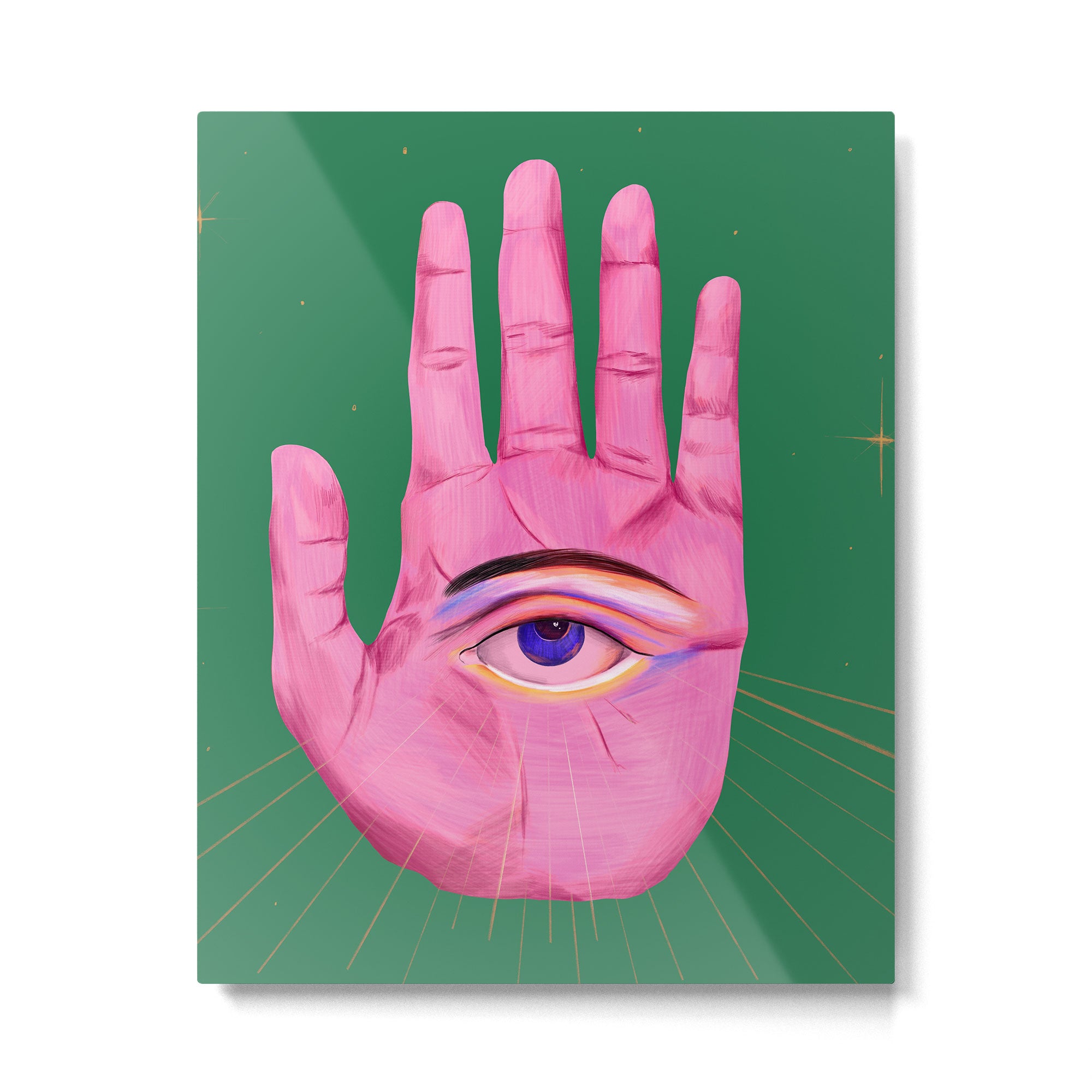 Pink Psychedelic Evil Eye Metal Print Gallery Image 6