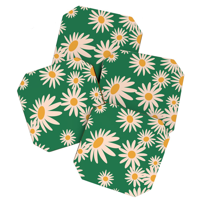Retro Daisy pattern  Coaster Gallery Image 1