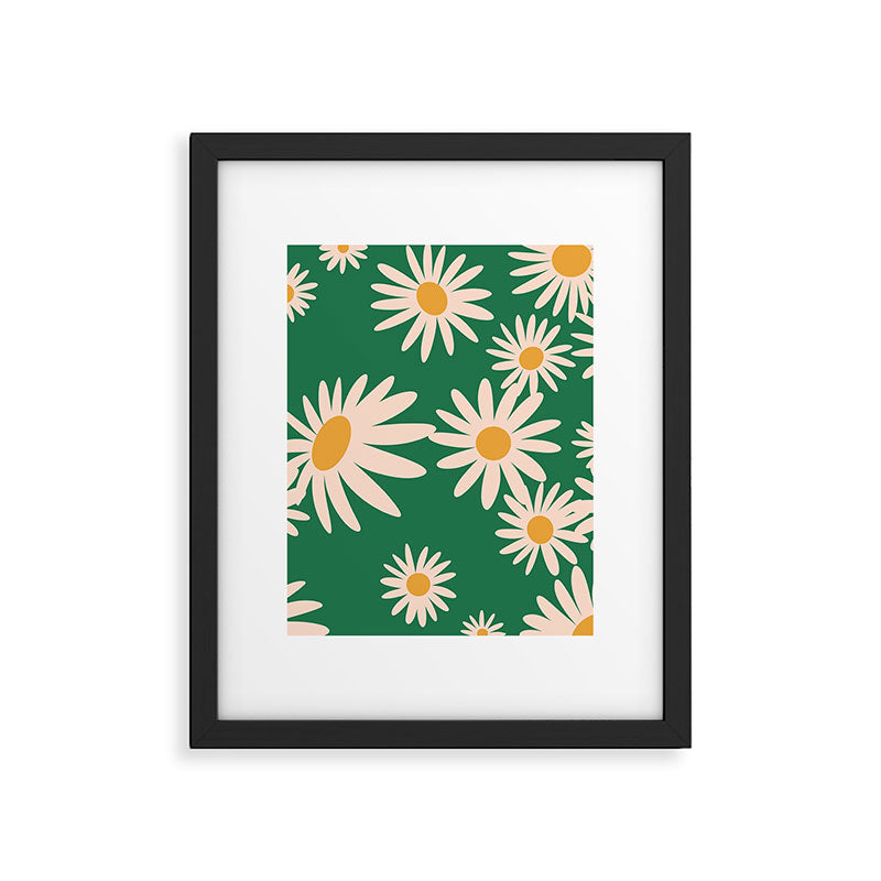Retro Daisy pattern  Framed Art Print Gallery Image 6