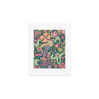 Retro Hippie 70s rainbow flower garden pattern  Art Print Gallery Image 1