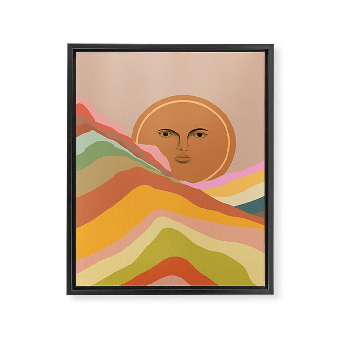 Sun over the rainbow hills Framed Canvas Print Gallery Image 1