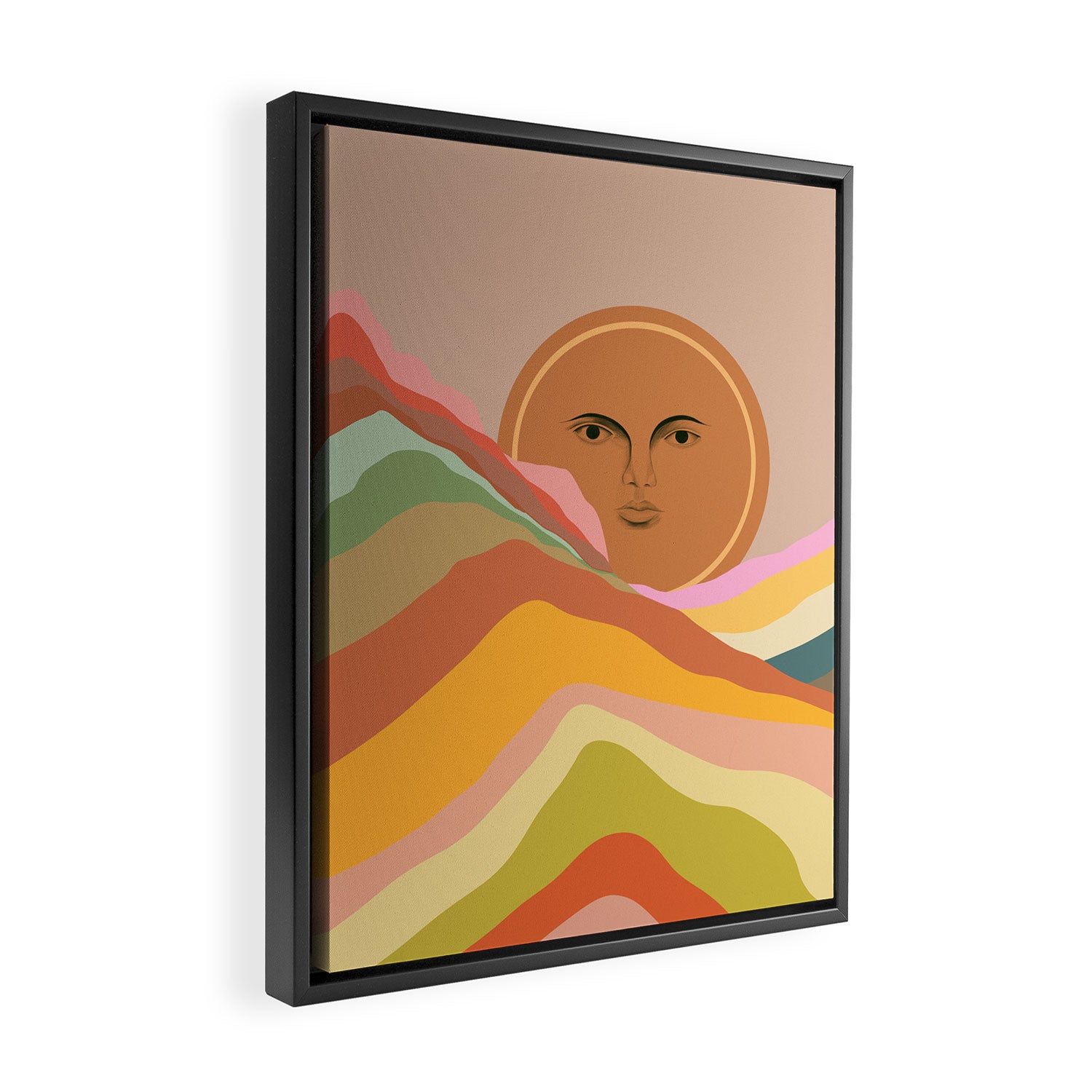 Sun over the rainbow hills Framed Canvas Print Gallery Image 2