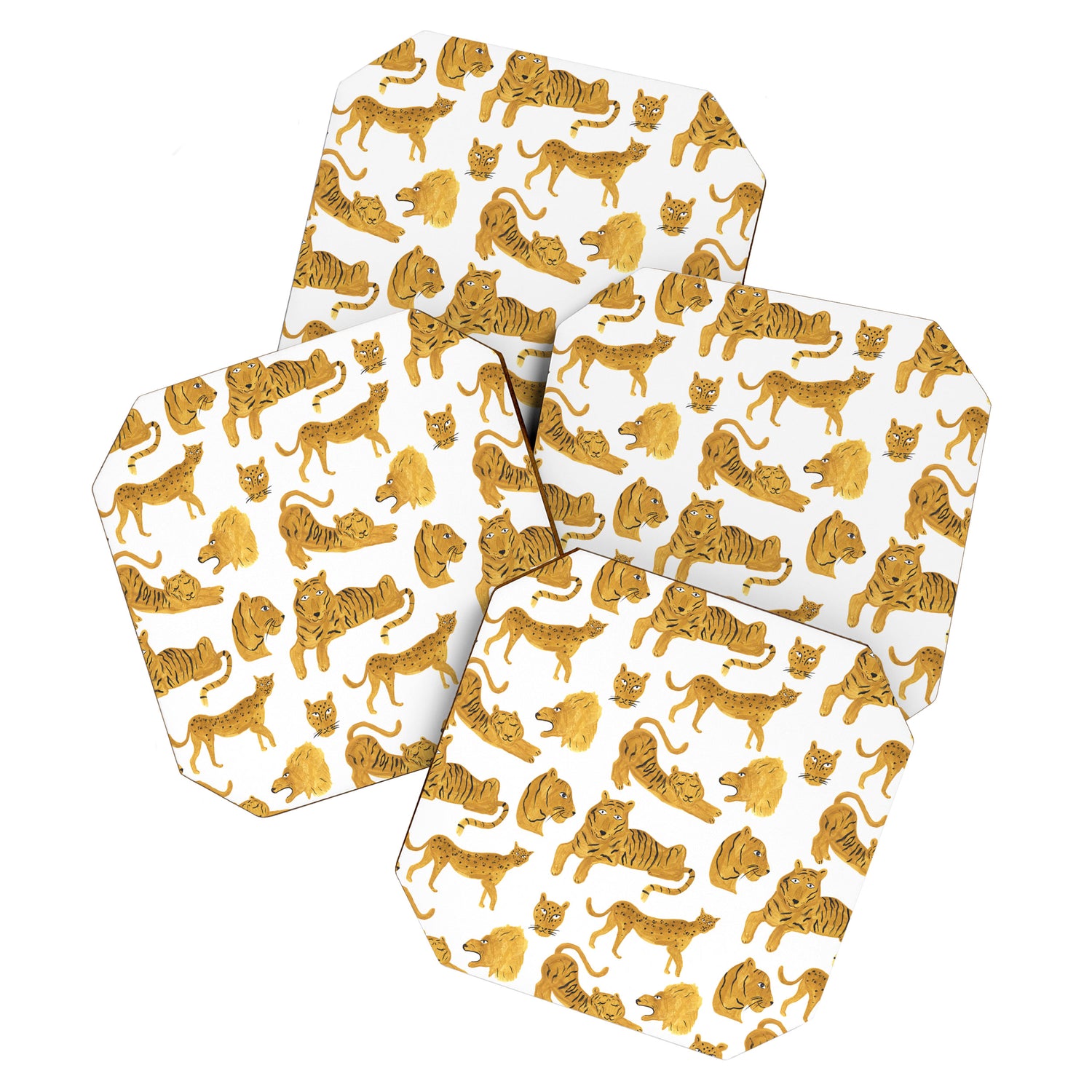 Tiger Lion Cheetah pattern  Coaster Gallery Image 1