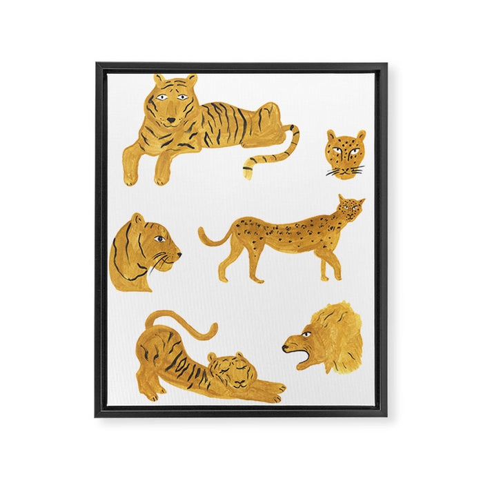 Tiger Lion Cheetah pattern  Framed Canvas Print Gallery Image 1