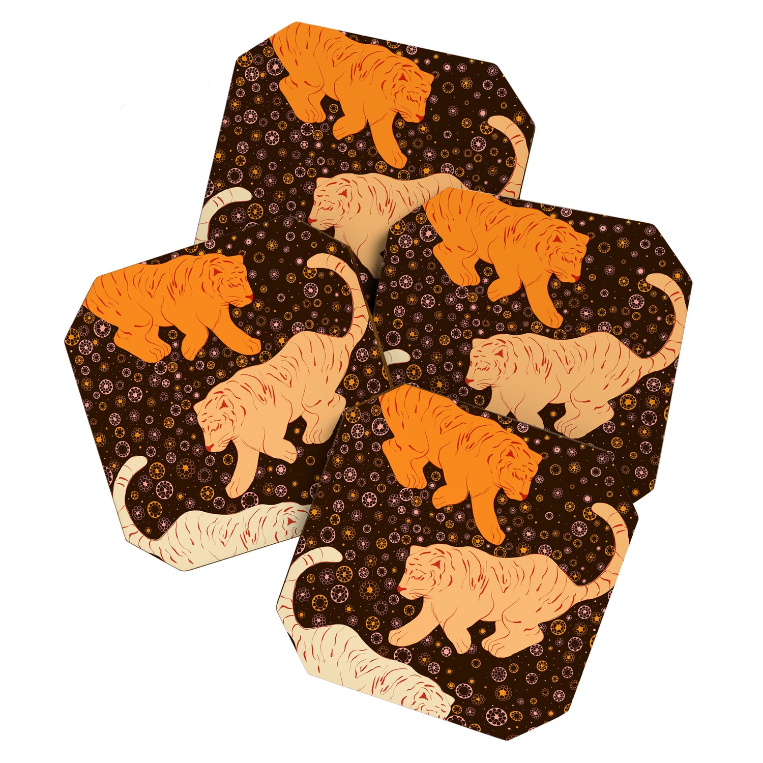Tigers in a meadow  Coaster Gallery Image 1
