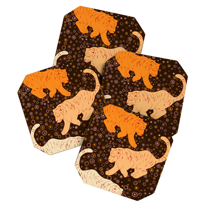 Tigers in a meadow  Coaster Gallery Image 1