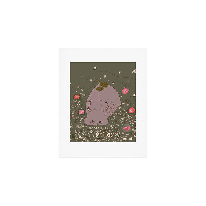 Turtles riding the Hippo Express  Art Print Gallery Image 1