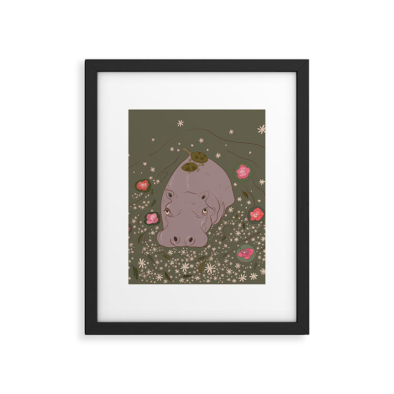 Turtles riding the Hippo Express  Framed Art Print Gallery Image 6