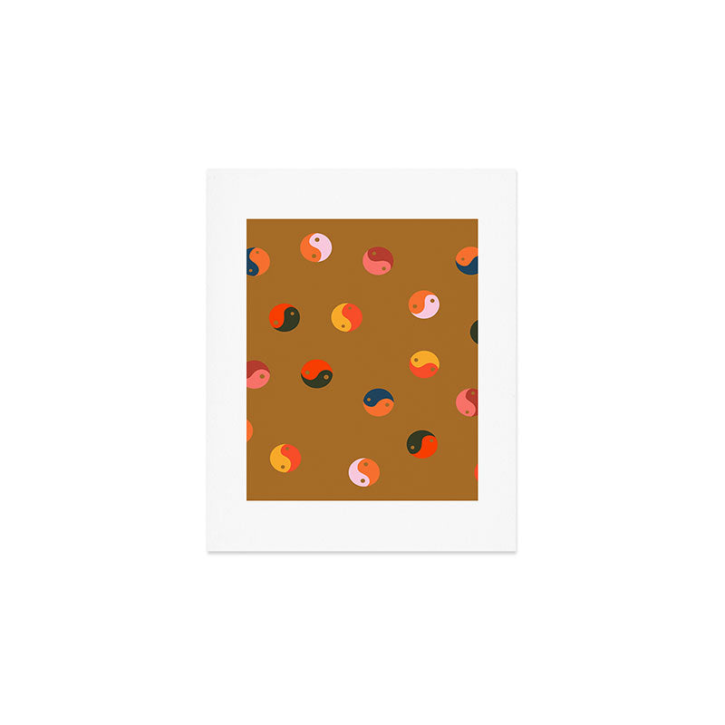 Yin and Yang Pattern -  golden yellow Art Print Gallery Image 1