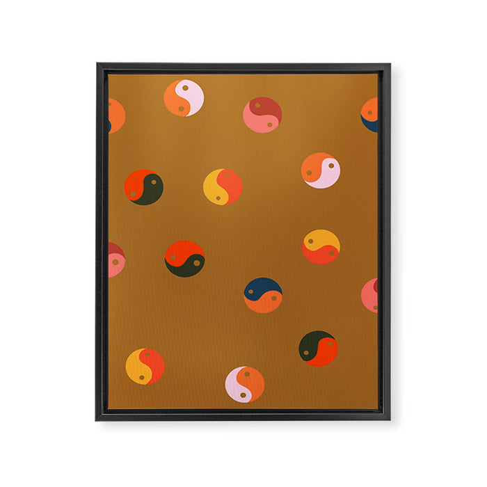 Yin and Yang Pattern -  golden yellow Framed Canvas Print Gallery Image 1