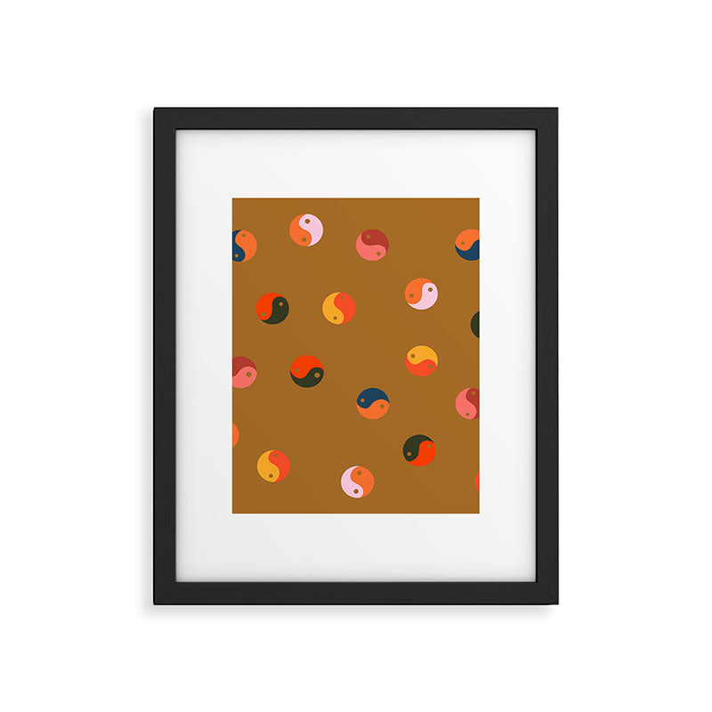 Yin and Yang Pattern -  golden yellow Framed Art Print Gallery Image 6