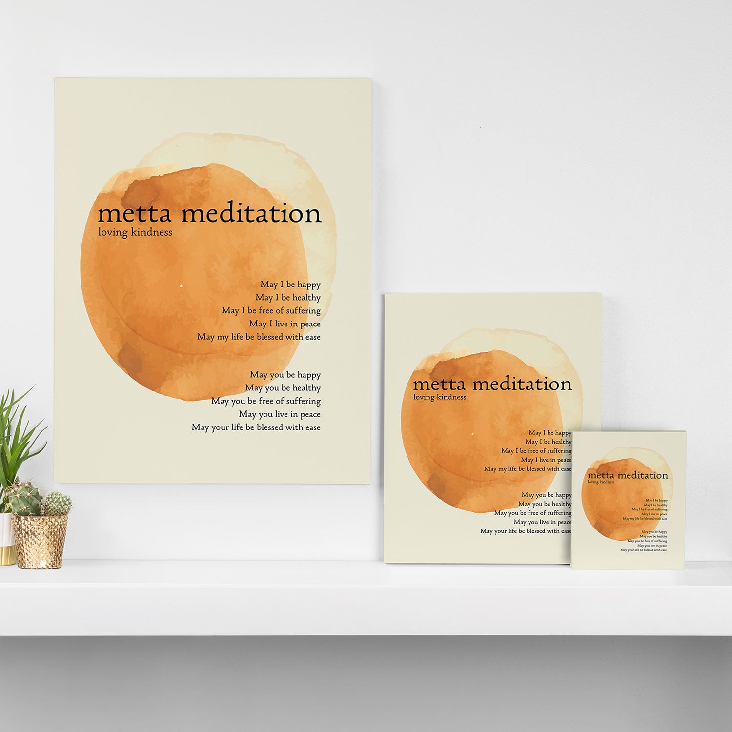 Metta Meditation Orange Loving Kindness Canvas Print Gallery Image 3