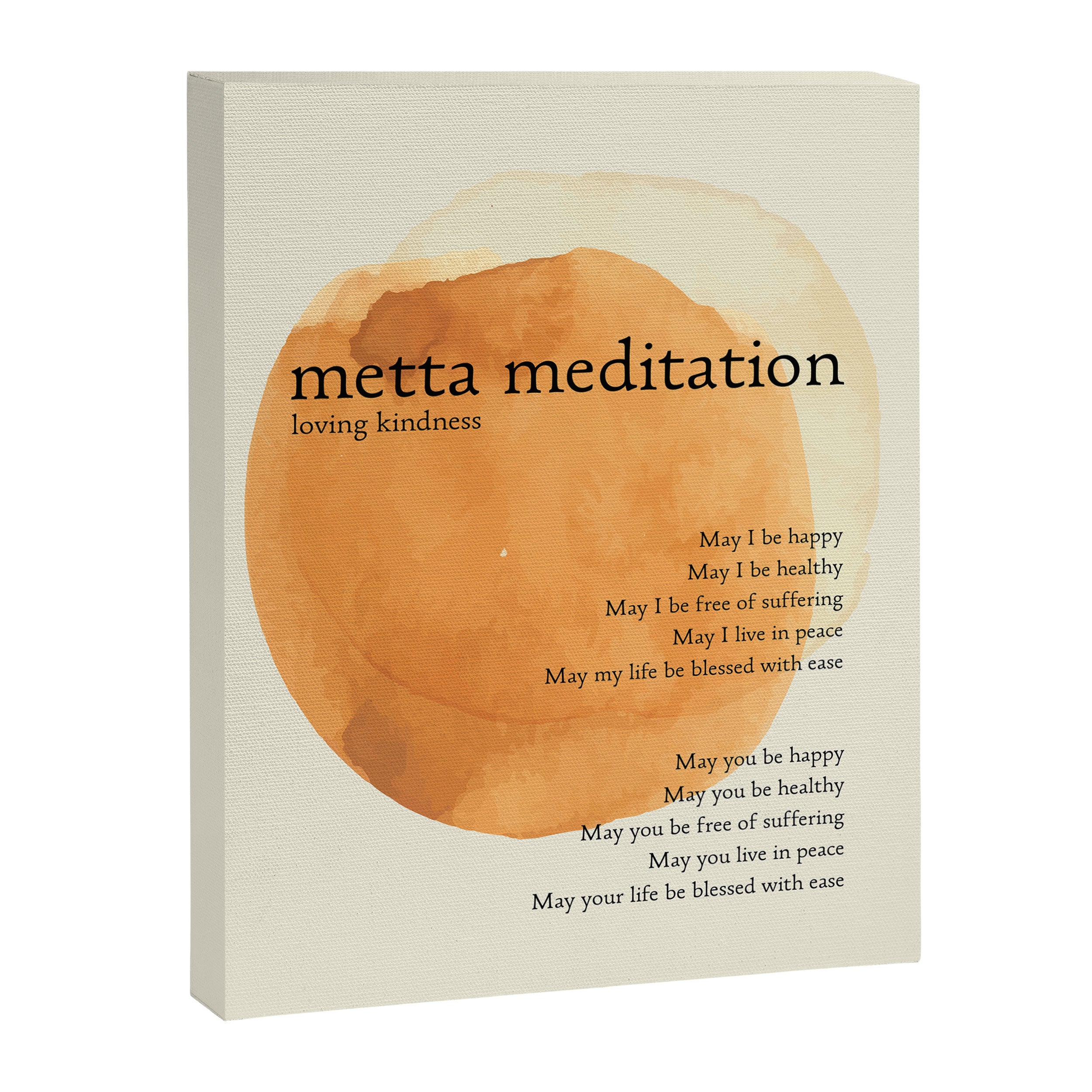 Metta Meditation Orange Loving Kindness Canvas Print Gallery Image 3