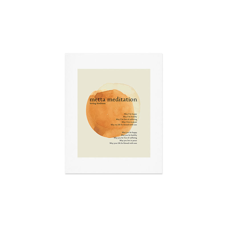 Metta Meditation Orange Loving Kindness Art Print Gallery Image 1