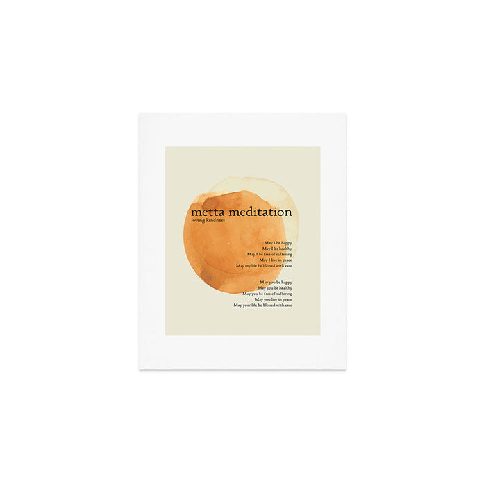 Metta Meditation Orange Loving Kindness Art Print Gallery Image 1