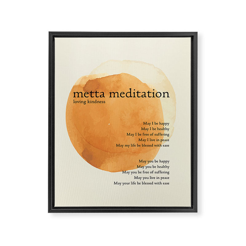 Metta Meditation Orange Loving Kindness Framed Canvas Print Gallery Image 6