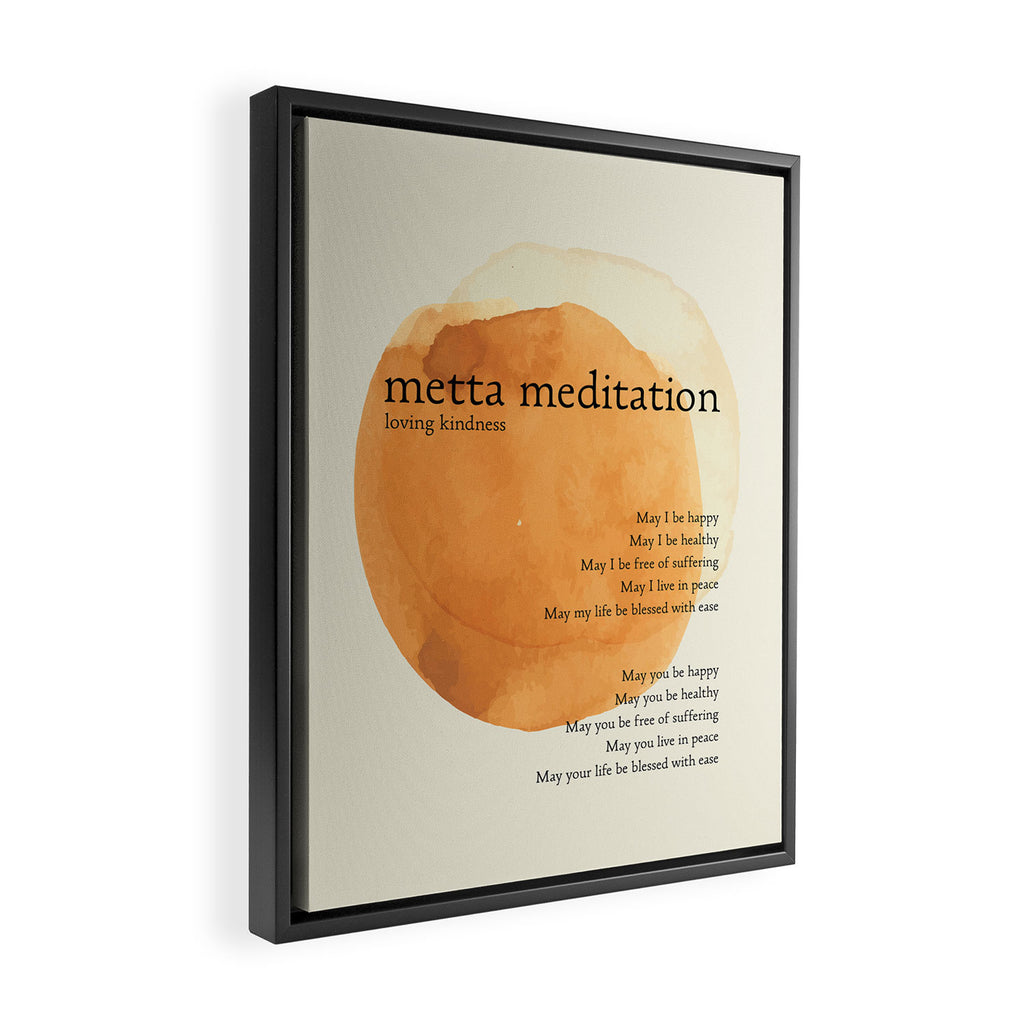 Metta Meditation Orange Loving Kindness Framed Canvas Print Gallery Image 2