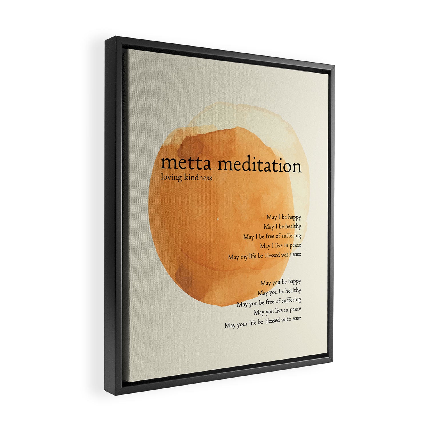 Metta Meditation Orange Loving Kindness Framed Canvas Print Gallery Image 2