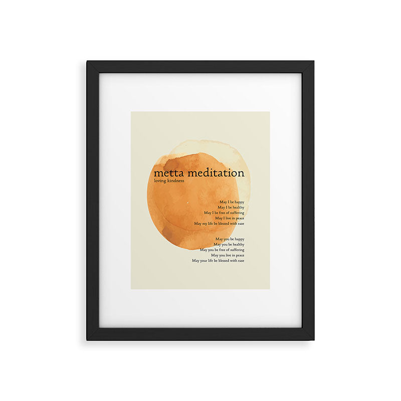 Metta Meditation Orange Loving Kindness Framed Art Print Gallery Image 5