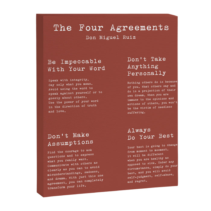 The Four Agreements Brown Canvas Print Gallery Image 1
