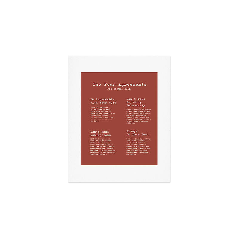 The Four Agreements Brown Art Print Gallery Image 1