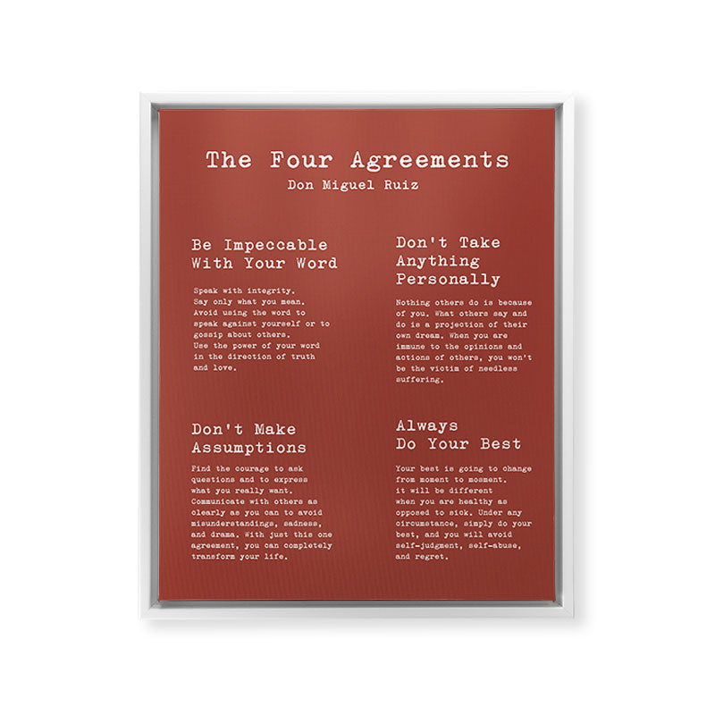 The Four Agreements Brown Framed Canvas Print Gallery Image 21