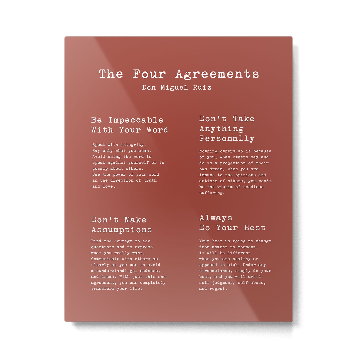 The Four Agreements Brown Metal Print Gallery Image 4