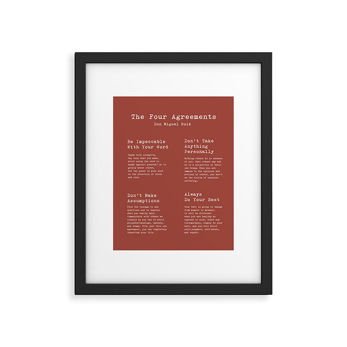 The Four Agreements Brown Framed Art Print Gallery Image 1