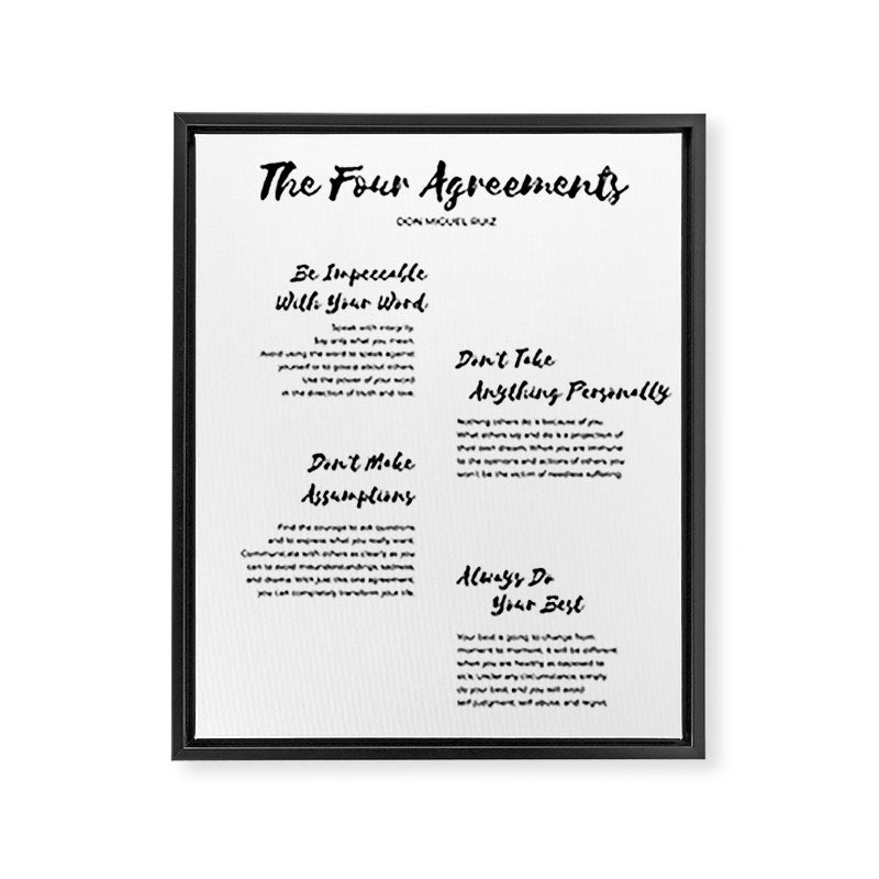 The Four Agreements Brush 2 Framed Canvas Print Gallery Image 6