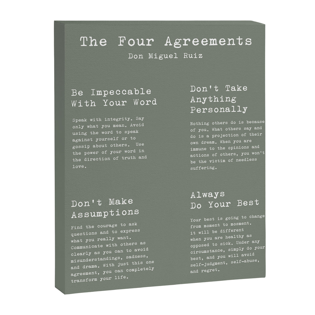 The Four Agreements Green Canvas Print Gallery Image 6