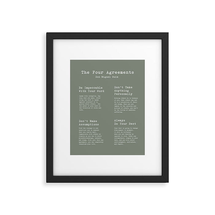 The Four Agreements Green Framed Art Print Gallery Image 1